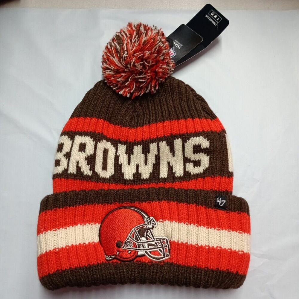 Cleveland Browns NFL '47 Brand Winter Beanie Knit Ski Cap Hat‎ Browns Orange